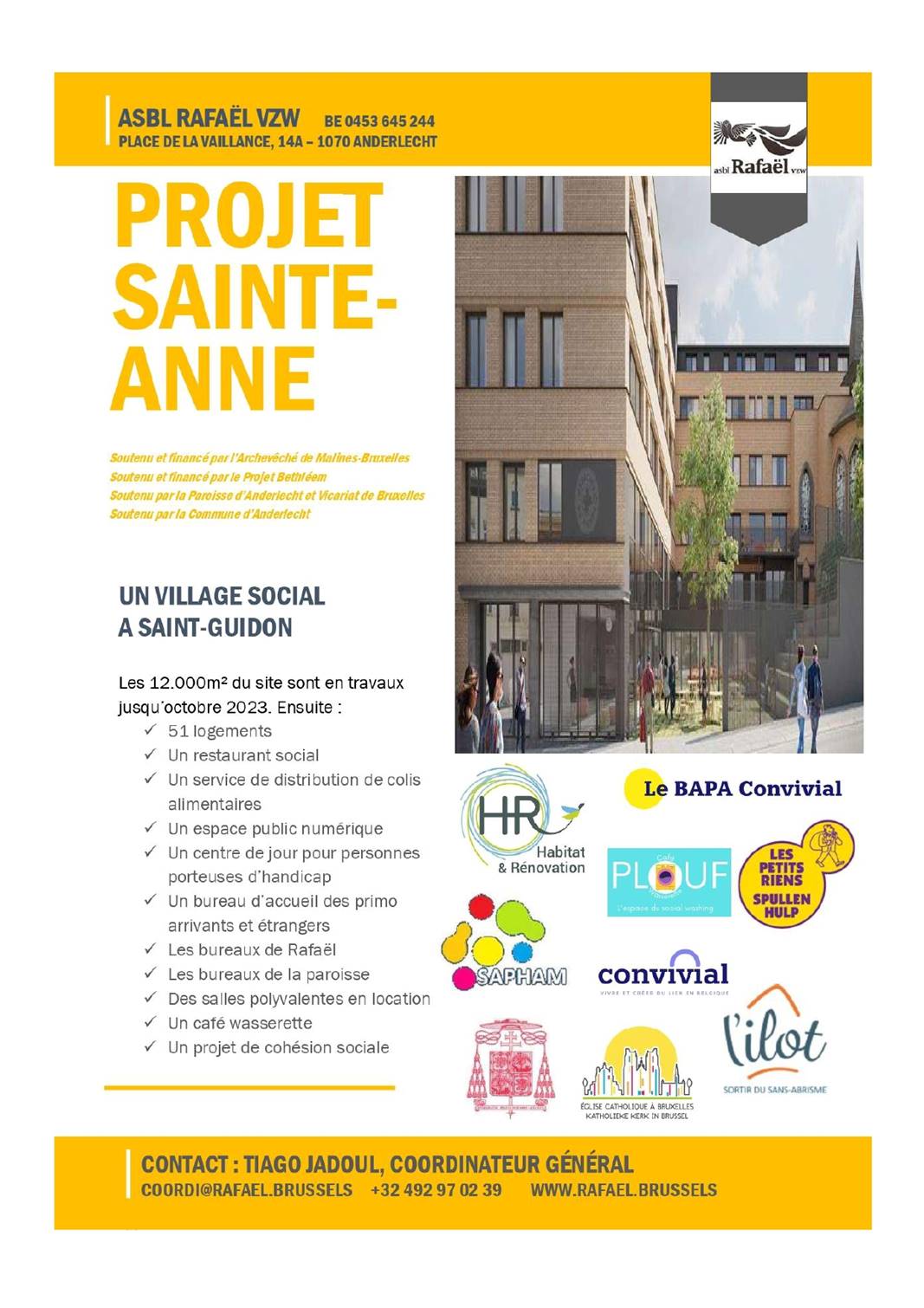 Le projet Rafaël de 52 logements et des espaces de services communautaires portera désormais le nom de Village Sainte-Anne.